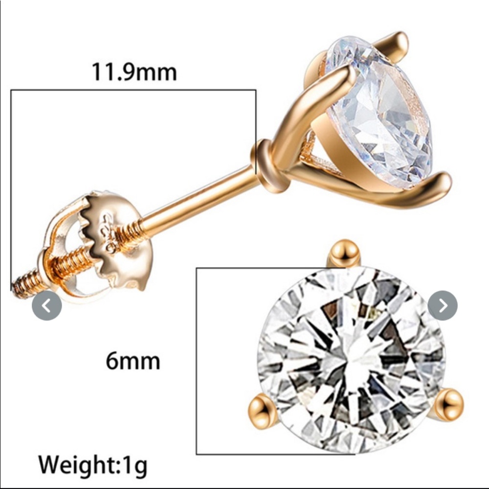 Vintage 1.25CT White Sapphire Martini Studs - Picture 4 of 6